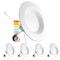 Luxrite 5/6 Inch LED Recessed Can Lights 5 CCT 2700K-5000K 14W (90W Equivalent) 1100LM Dimmable 4-Pack LR23795-4PK - alternate 1